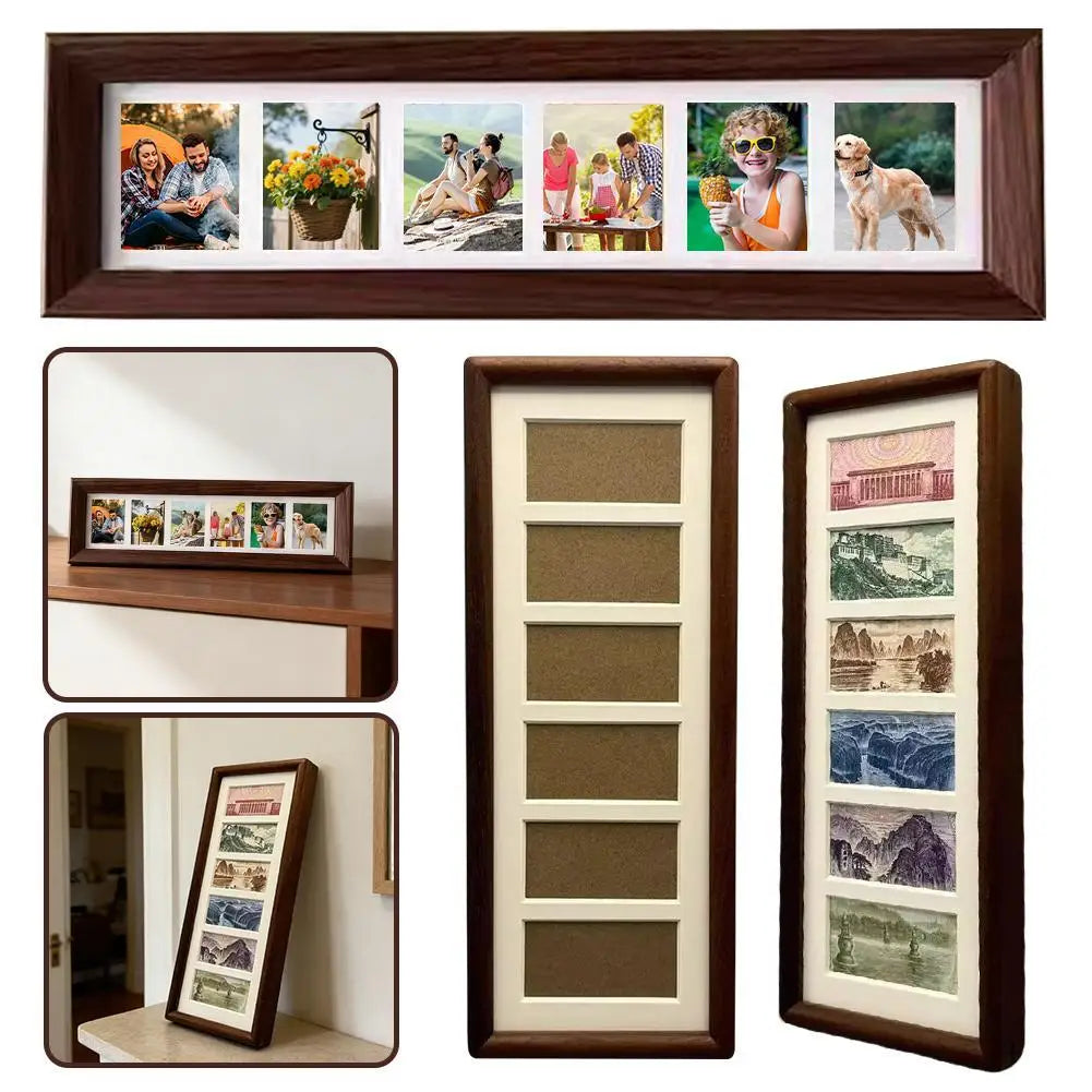 3 inch Photo Frame, 6-frame Picture Display Frame Retro Minimalism Home Decor Ornament  for Memorabilia Award Photos