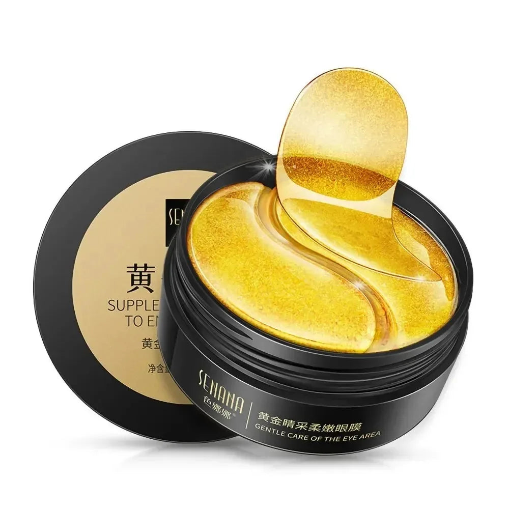 60 Pieces of Gold Hyaluronic Acid Repair Eye Mask Moisturizing and Firming Eye Patches Korean Skincare Crystal Eye Mask