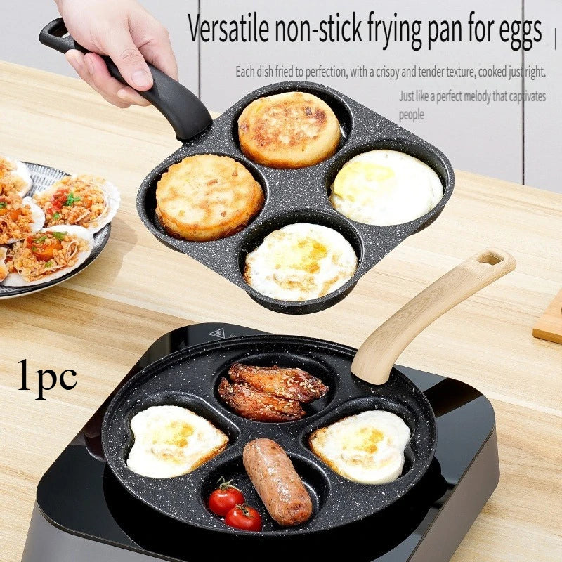 4-Cup Nonstick Frying Pan Egg Pancake Cooker Induction Gas Compatible Breakfast Maker Holiday Gift Kitchen Cooking Tool