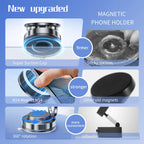 360° Upgraded Vacuum Magnetic Phone Holder, Magnetic Car Phone Mount, Hands-Free Suction Cup Phone Holder for Car/Gym/Mirror