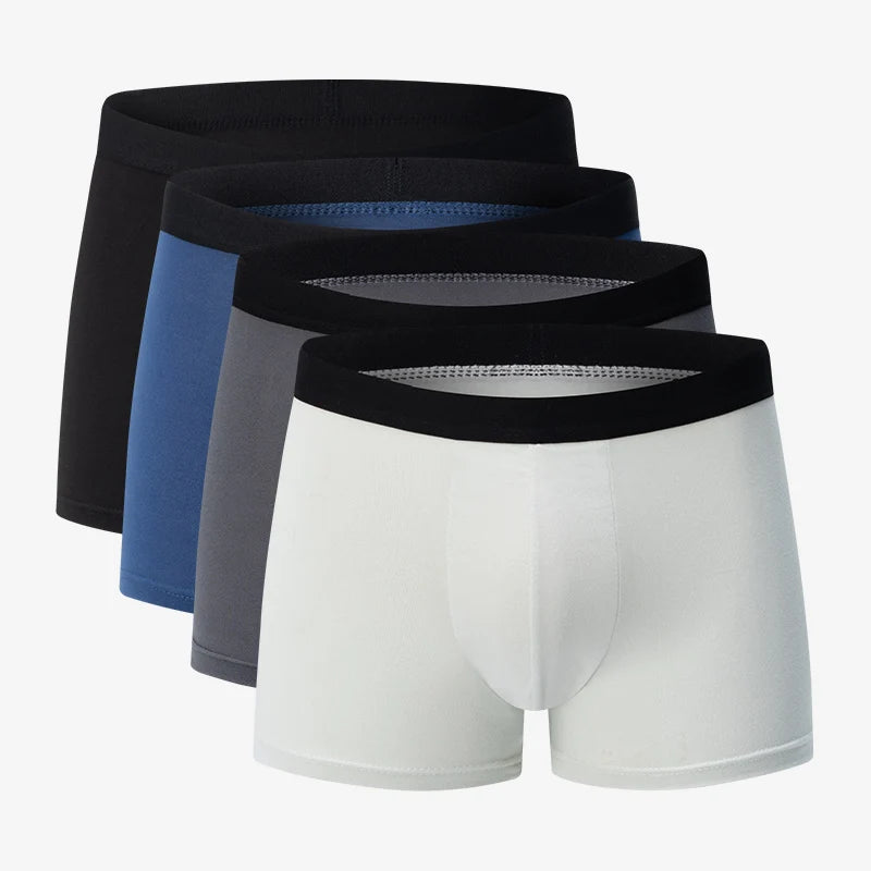 4 Pieces European and American Size MEN'S FASHION Printed Boxer Underwear Comfortable Swimming Trunks Oversized Underwear Shorts