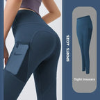 Training Leggings with Pockets for Women - High Elastic Yoga Pants Tummy Control High Waist 4-Way Stretch Gym Workout  Athletic
