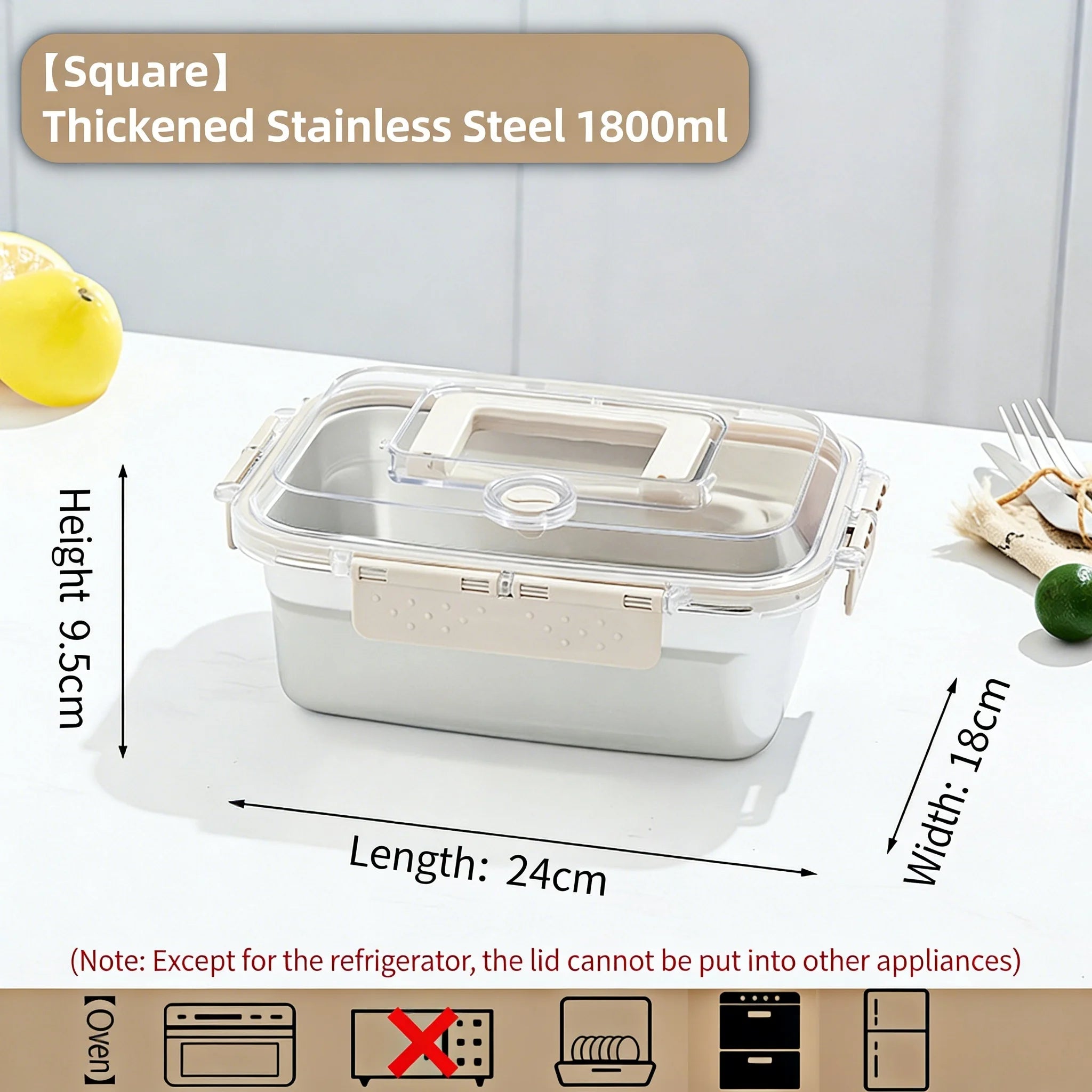Leakproof Stainless Steel Bento Box Large Capacity Microwave Safe Portable Lunch Box Food Storage Container
