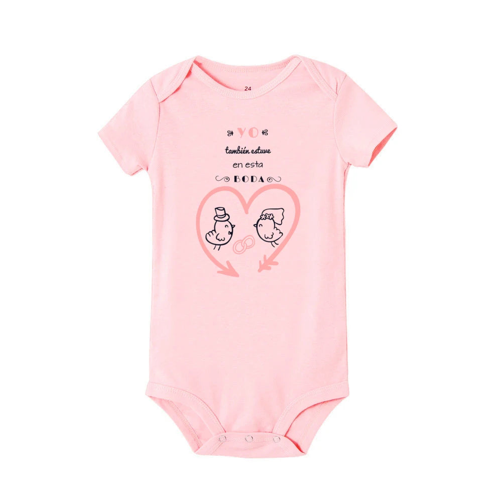 I Was Also At This Wedding Printed Baby Bodysuit Funny Infant Wedding Outfit Newborn Short Sleeve Romper Cute Toddler Jumpsuit