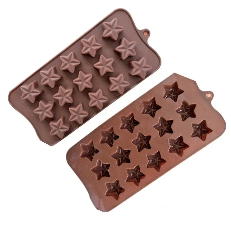1PC Five-Pointed Star Silicone Chocolate Mold Creative Jelly Christmas Candy DIY Mold Ice Tray Baking Mold