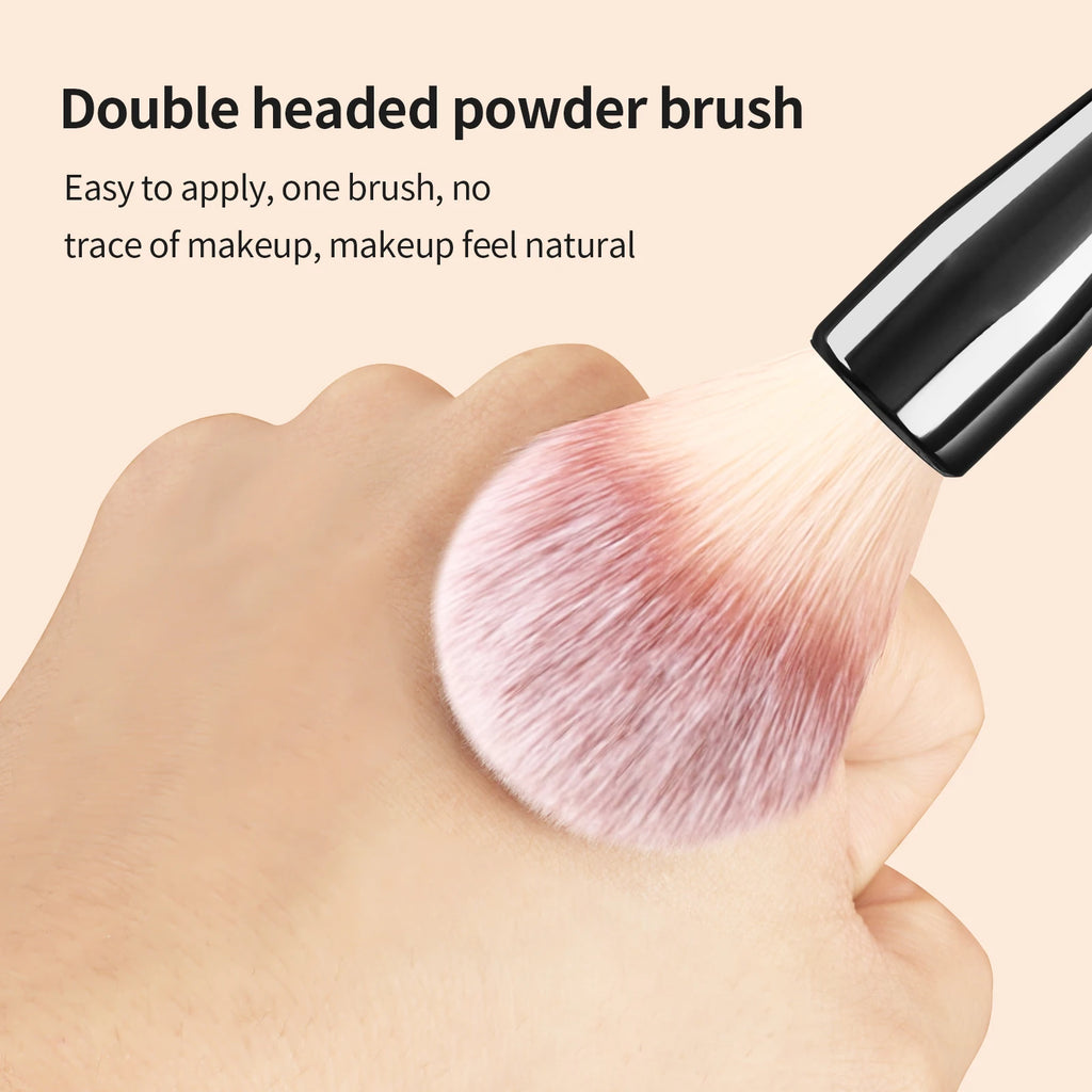 Professional 4Pcs Makeup Brush Set Angled Contour Large round Loose Powder Flame Blush Retractable Mushroom Beauty Tools