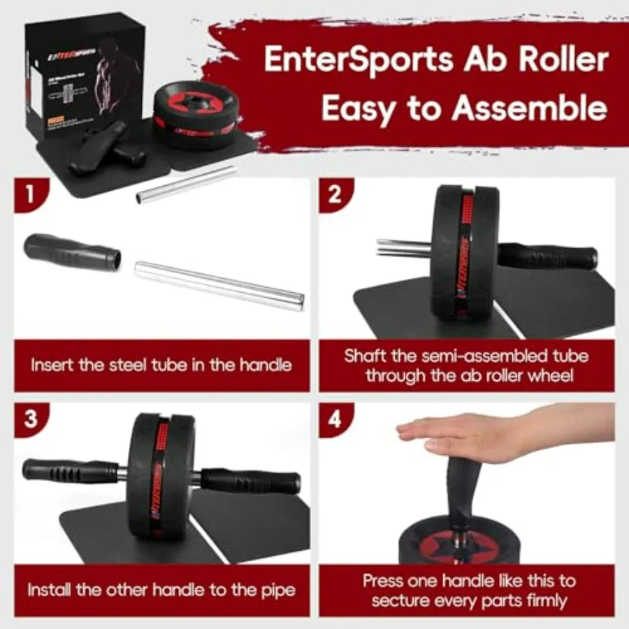 Ab Roller Wheel for Abs Workout - Abdominal Exercise Equipment with 2 Knee Pads for Home Gym, Core Strength Training, Fitness E