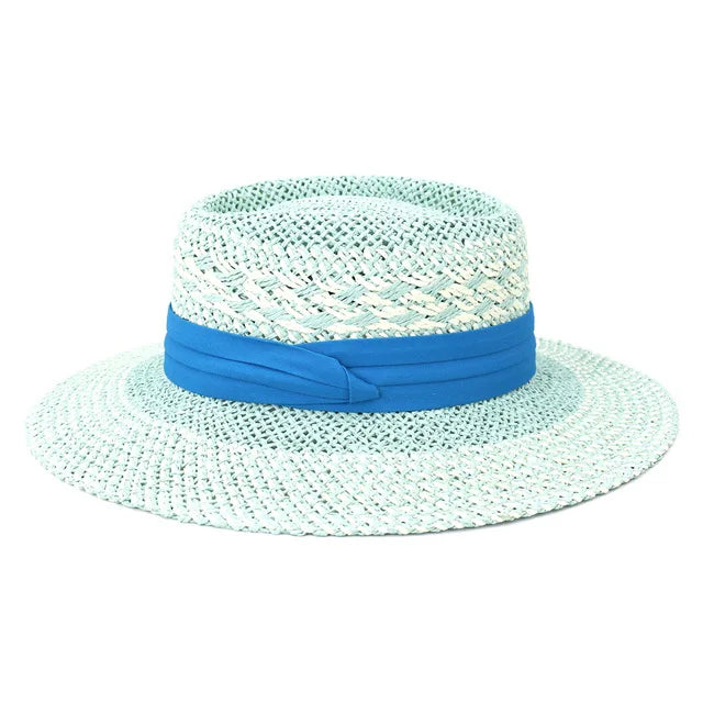 hats beach hat bohemian flat brim hat hand woven straw hat ladies summer vacation travel sun hat