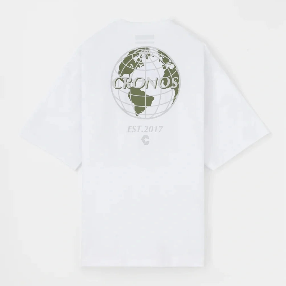 CRONOS 2025 Summer Japanese-style Printed Logo American Retro Men T-shirt Fitness Sports Loose Cotton Short Sleeve Tees Tops