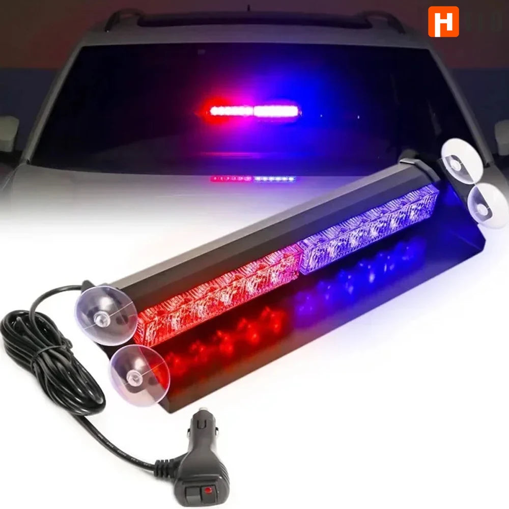 8LED Car Police Lights Strobe Light 12V Emergency Signal Lamp Light Auto Truck Flashing Windshield Flash Warning LightInstrument