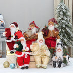 Christmas Decorations 30cm Sitting Santa Claus Gift Window Display Ornament