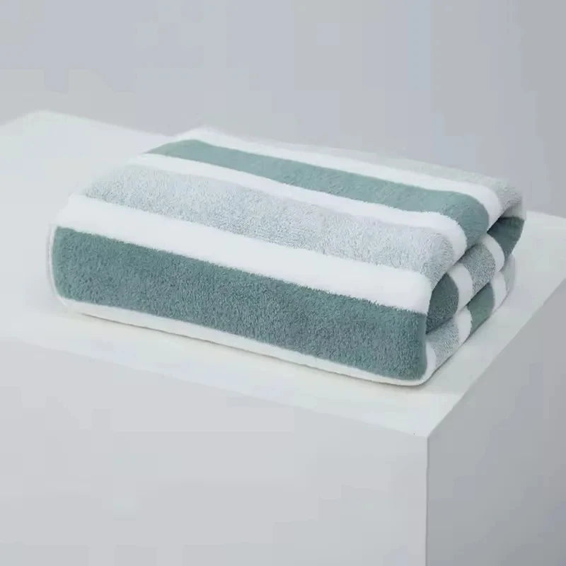 1 Pc Striped Face Towel Thickened Absorbent Soft Face Towel For Home Thick And Durable For Daily Household Use New