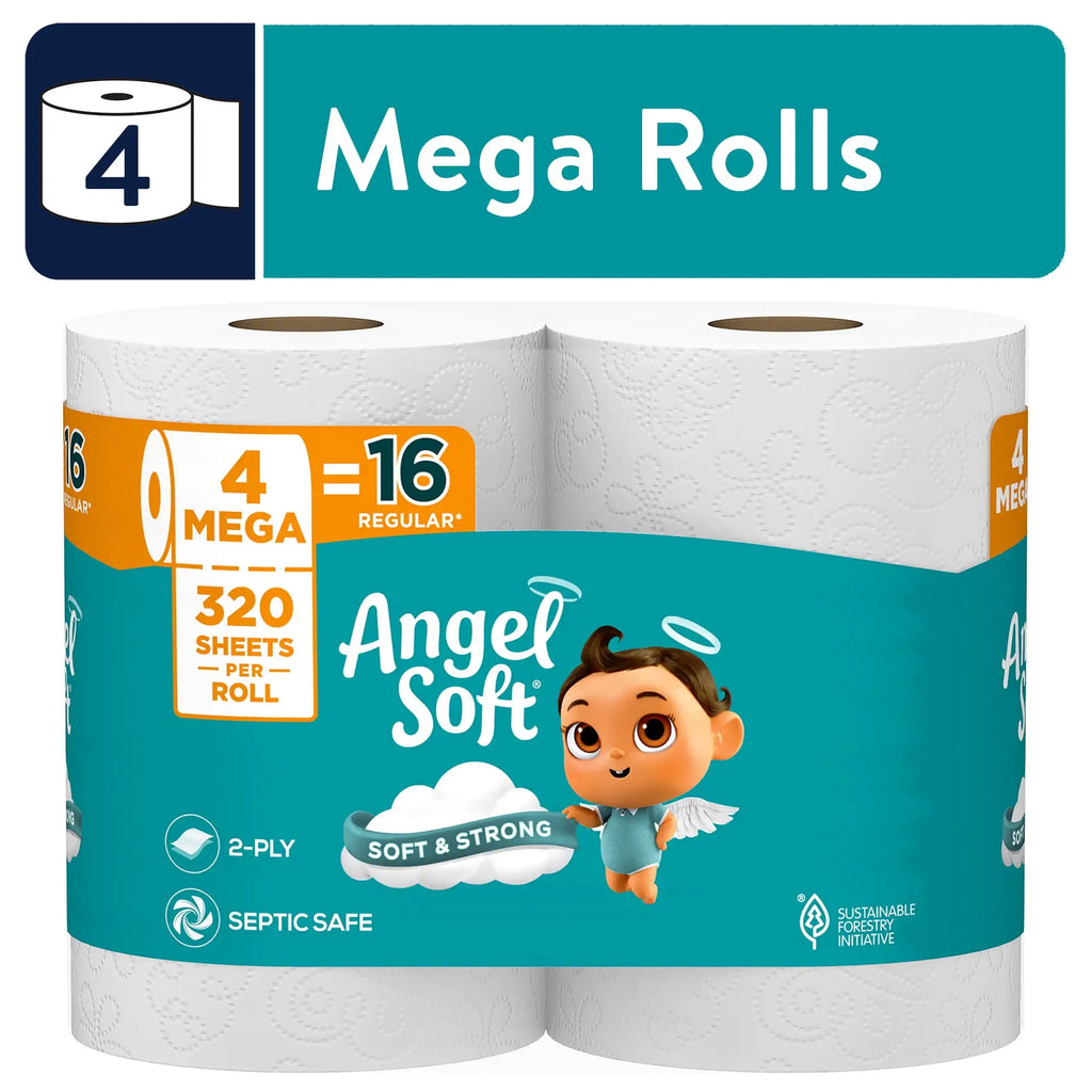 2-Ply Toilet Paper 4\8\12\48 Mega Rolls 320 Sheets per Roll Soft Bathroom Tissue Bulk Toilet Paper for Home Commercial Use