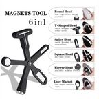 6-IN-1 Strong Magnetic Stick for Cat Eye Polish Black Nail Magnet Tool Magnet Pen Nails Art Design Glitter Effect Manicure Tools