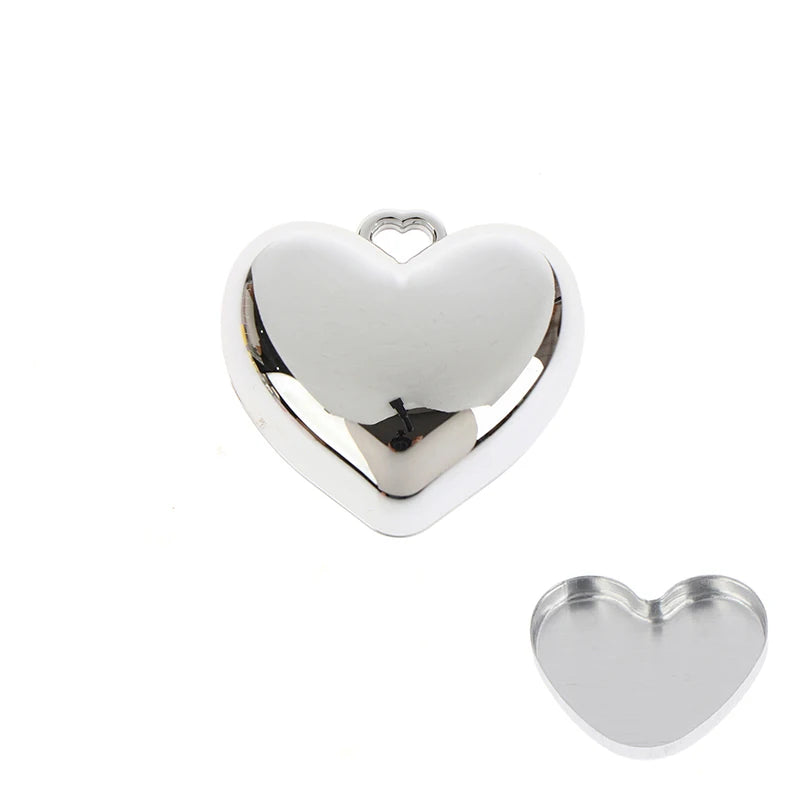 1Pcs Heart Shape Blush Empty Compact with Mirror, Keychain DIY Refillable Powder Case for Makeup