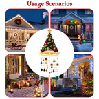LED Santa Hat Hanging Light Christmas Pendant Lamp with Tassel Bell Star Ornaments Xmas Holiday Party Home Wall Ceiling Decor