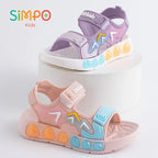 1 Pair Sport Sandals For Boys And Girls Summer Outdoor Soft Bottom Breathable Lightweight Casual Beach Shoes With Hook & Loop