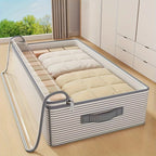Large Capacity Clothes Storage Bag Heavy Duty Non-woven Organizer Box Clear Window for Comforters Blankets Bedding Under Bed