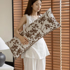 35x90cm Long Leg Clamp Pillow Cover Waist Pillowcase Black and White Luxurious Jacquard Cushion Cover for Headboard Bedroom