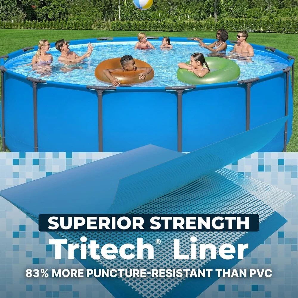 Round Metal Frame Above Ground Swimming Pool 15ft x 48in Outdoor Backyard Blue 4231 Gallons Pool only