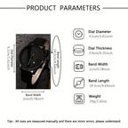 2pcs and 1pcs luxury men's leather strap quartz watch set is the perfect gift for school graduation ceremonies or any occasion