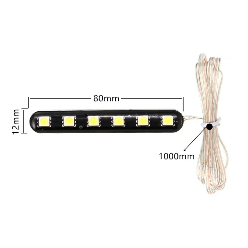 12V LED Strobe Light Strip for Car Motorcycle Hot-selling Cars License LED Medium Grid Flash Strips Auto Exterior Accessories