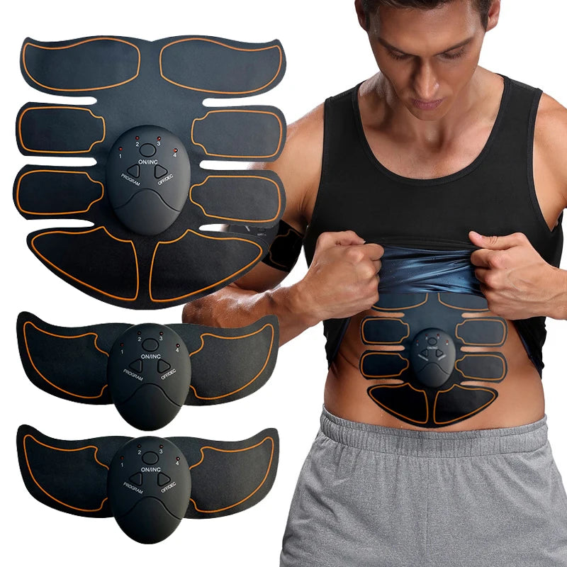 New EMS Muscle Stimulator Abdominal Arm Leg Neck Trainer Muscle Toner Body Training Slimming Massager Fitness Use With Battery
