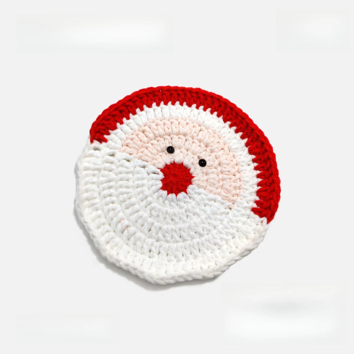 Christmas Santa Coasters Handmade Crochet Mug Mats Set Holiday Table Decoration Gift for Her Christmas Decorations for Home