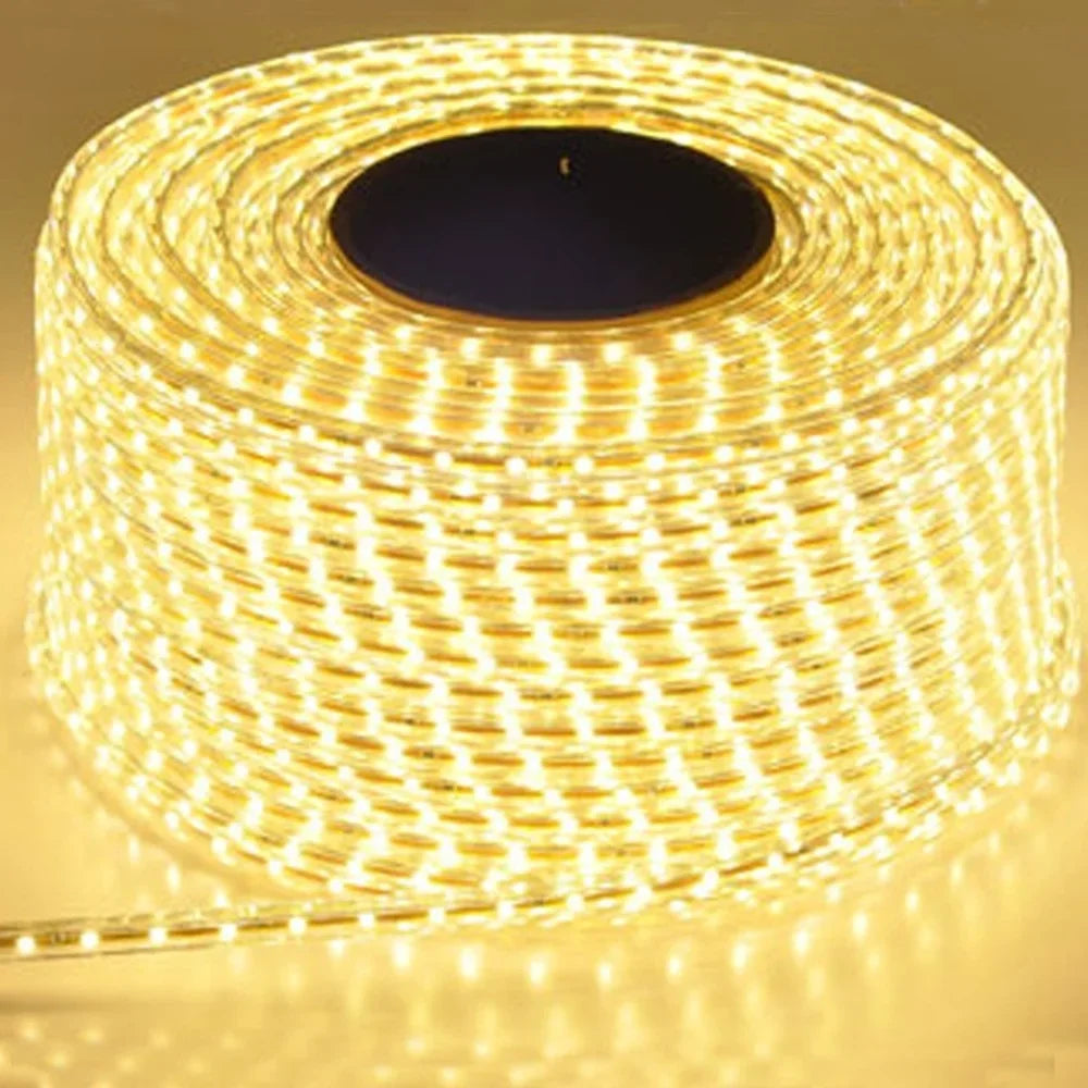 LED Strips Light 220V SMD2835 IP67 Waterproof Flexible Rope Lamp 120Leds/M High Brightness Outdoor Indoor Tape Decor EU Plug