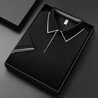 2026 New Men's Business Casual Short Sleeved Shirt Solid Color Polo Shirt Fashionable Breathable Comfortable Versatile Top