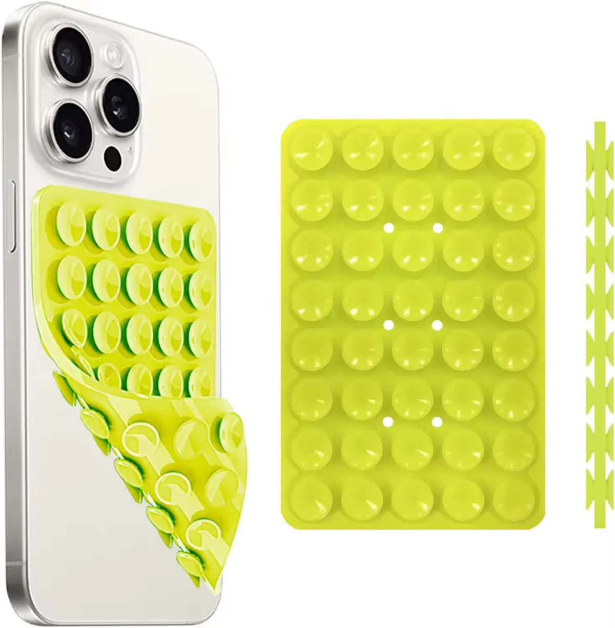 Silicone Suction Cup Phone Case Mount Double Sided Hands-Free Strong Grip Holder for Selfies and Videos for iPhone Android