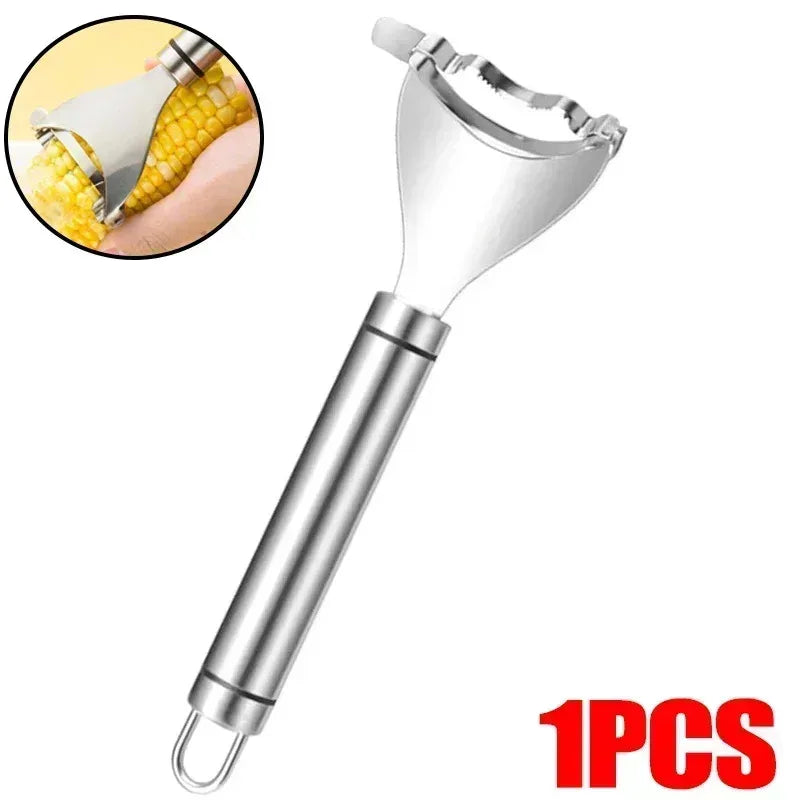 Manual Corncob Shaver Stainless Steel Corn Stripper Fruit Cutter Strippers Melon Fruit Pelling Corn Cutter Kitchen Accessories
