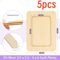 5 Pieces DIY Wooden Picture Frames Unfinished Solid Wood Photo Picture Frames Wooden Picture Frame Crafts DIY Painting Birthday