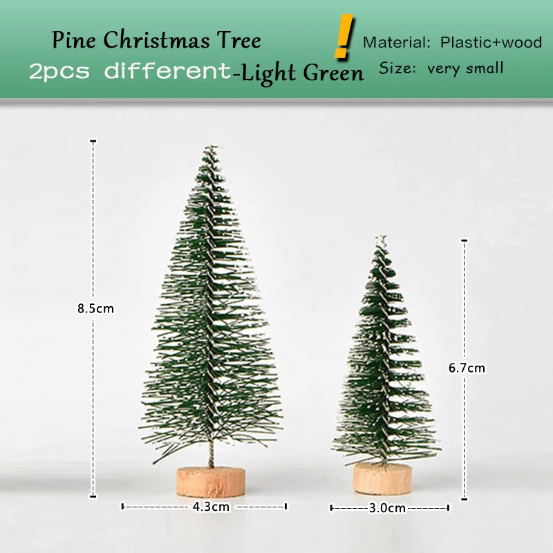 New Christmas Deer Santa Claus Sled Tree Snowman Figurine Doll House Home Decor Miniature Garden Decoration Accessories Modern