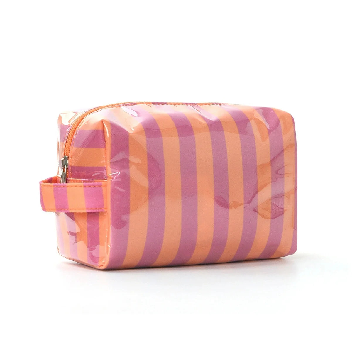 Striped Toiletry Bag Women's Travel Cosmetic Storage Bag Portable Casual Makeup Organizer for Business Trip