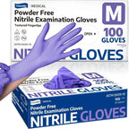 Disposable Gloves Purple Nitrile Medical Exam Gloves 100pcs Powder Free Latex Free Rubber Gloves for Cleaning Food Tattoo Salon