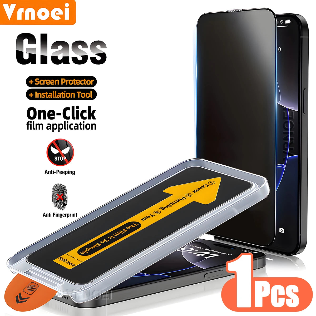 3-1Pcs Dust Free Installation Privacy Screen Protector For iPhone 16 14 13 12 11 15 17 Pro Max Anti-spy Glass Screen Protector