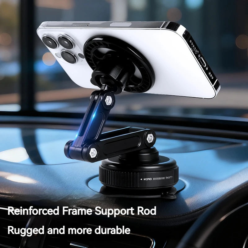 Universal Vacuum Suction Cup Magnetic Car Phone Holder Foldable 360° Rotation Mount Ideal for Bedroom Bathroom Glass Dashboard