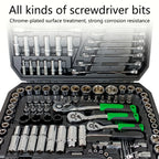 150/46pcs Auto Mechanical Repair Tool Set, Multifunctional with Socket, Wrench And Ratchet Set, Auto Repair, Mechanical Toolkit