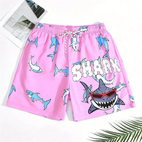 New 3d Printed Shark Beach Shorts For Men Cartoon Animal Graphic Swimming Trunks Kids Summer Quick Dry Hawaiian Board Shorts