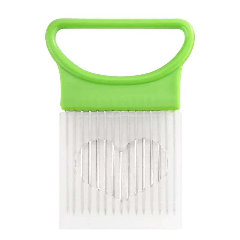 Effortlessly Slice Onions with this Colorful Onion Slicer Kitchen stainless steel potato chip onion holder for chopping assi