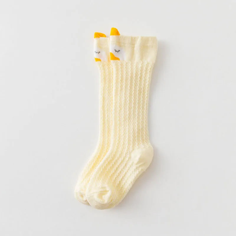 Summer Baby Socks Outdoor Anti-mosquito Newborn Infant Mesh Knee High Socks Cute Animal Cotton Breathable Kids Long Socks