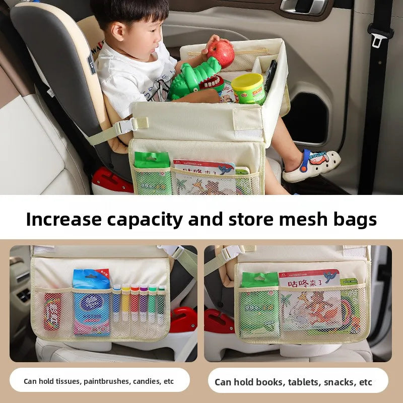 Car Kids Safety Seat Tray Multifunctional Waterproof Meal Storage Table Baby Stroller Tray Board for Toddler Travel
