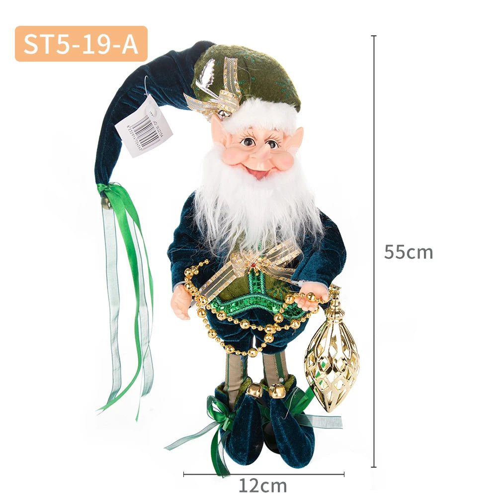 Christmas Decoration Santa Claus Statue Standing Elf Doll Decoration Christmas Tree Pendant Home Merry Christmas New Year Gift