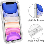 3 IN1 For iPhone 17 16E 15 14 16 PLUS 11 17 Pro MAX MINI 17 Air Phone Case Heavy Duty Hybrid Rugged Shockproof Armor Hard Cover