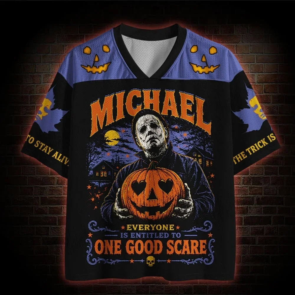 Unisex HalloweenGothic Dark Retro Style Pumpkin Carving 3D Print V Neck Fashion T Shirt Summer Loose Breathable Short Sleeve Tee