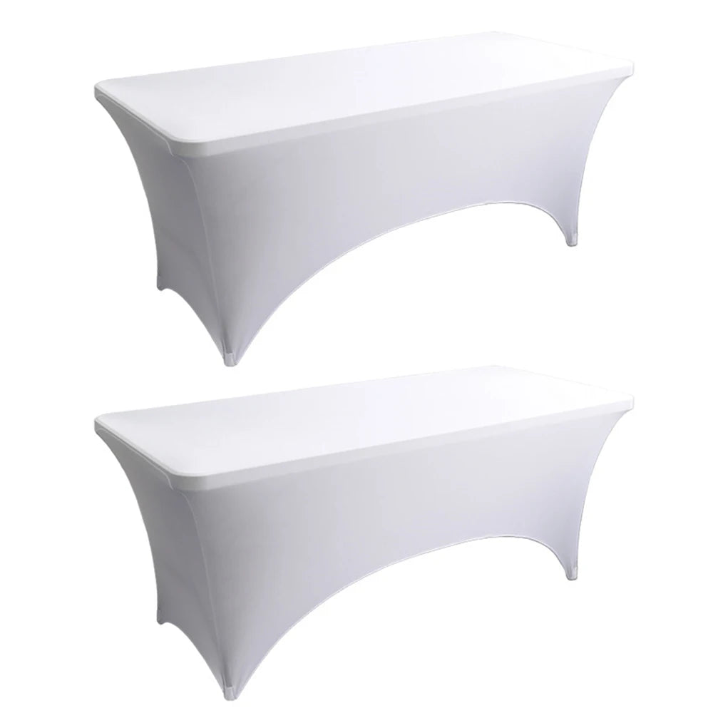 4 6 8 FT Spandex Table Cover Universal Fitted Stretch Tablecloth Rectangular Table Cloth Protector For Outdoor Birthday Wedding
