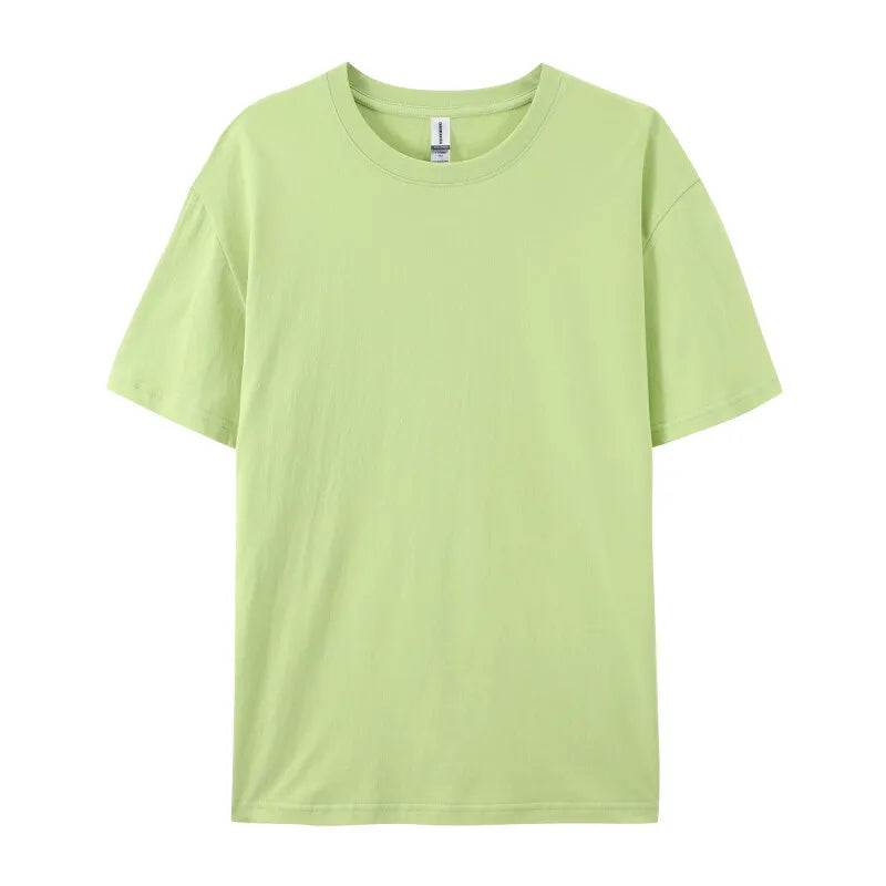 Free printing 180Gsm 100% Cotton Short Sleeve Tops Tee  Custom Order Choice Yourself Unisex O-Neck Men T-Shirt Plus Size S-6XL