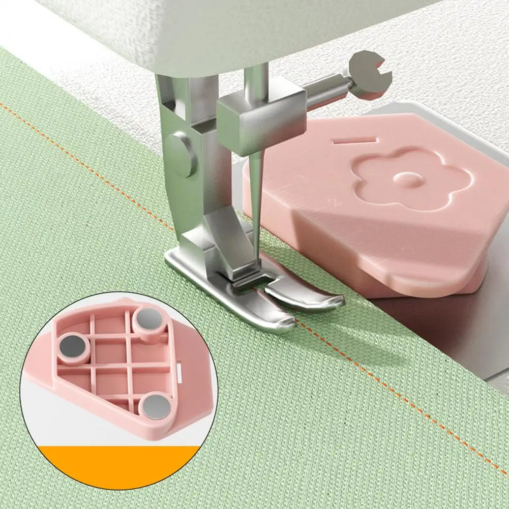 Magnetic Seam Guide for Sewing Machine, Polygonal Multifucntional Seam Guide Hem Guide with Scale Universal Sewing Accessories