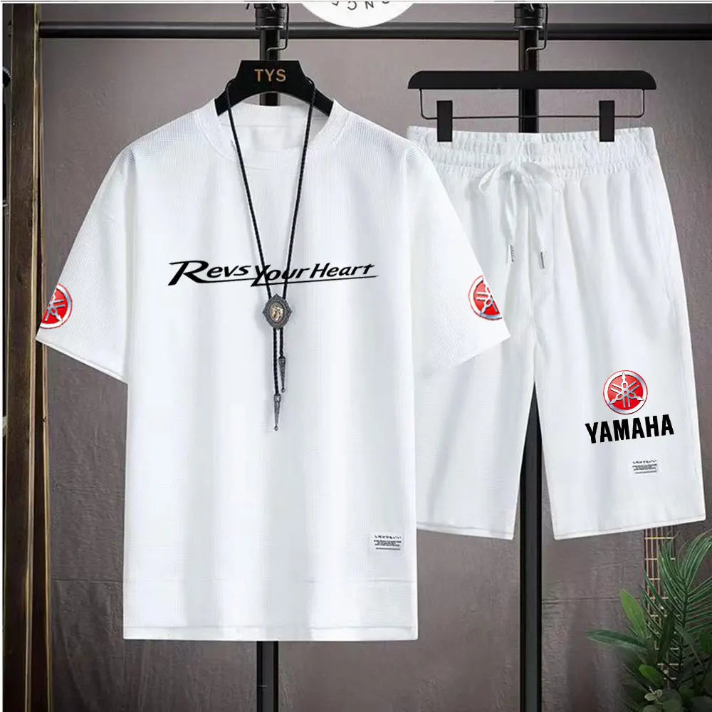 2026 Yamaha Racing Men's Sport Clothing Set Spring/Summer Short Sleeve T-Shirt & Sports Shorts Running Men's Athletic Wear